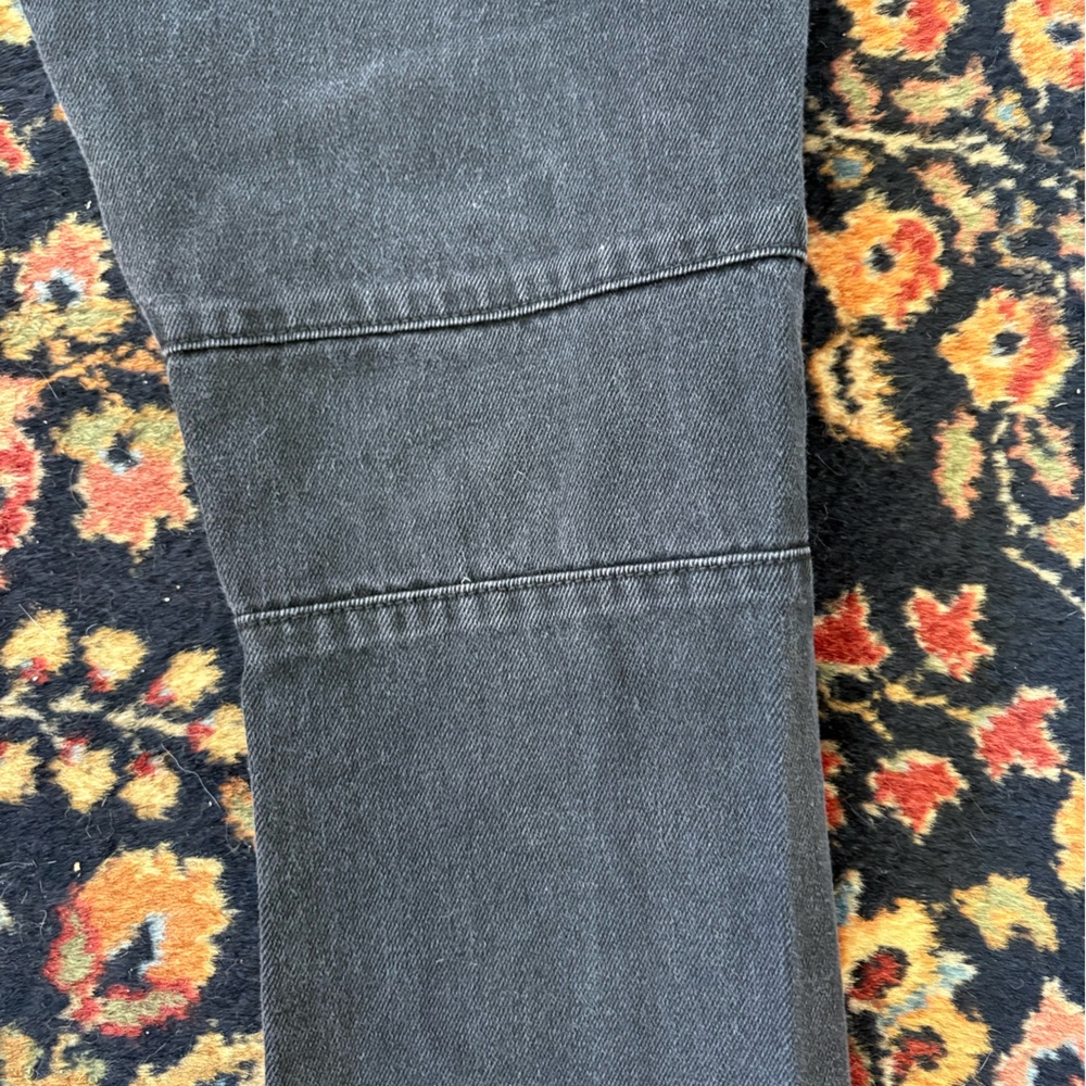 Men’s Makobi Biker Black Jeans Rose Embroidery Zip Detail Sz. 32x32 - Picture 14 of 16